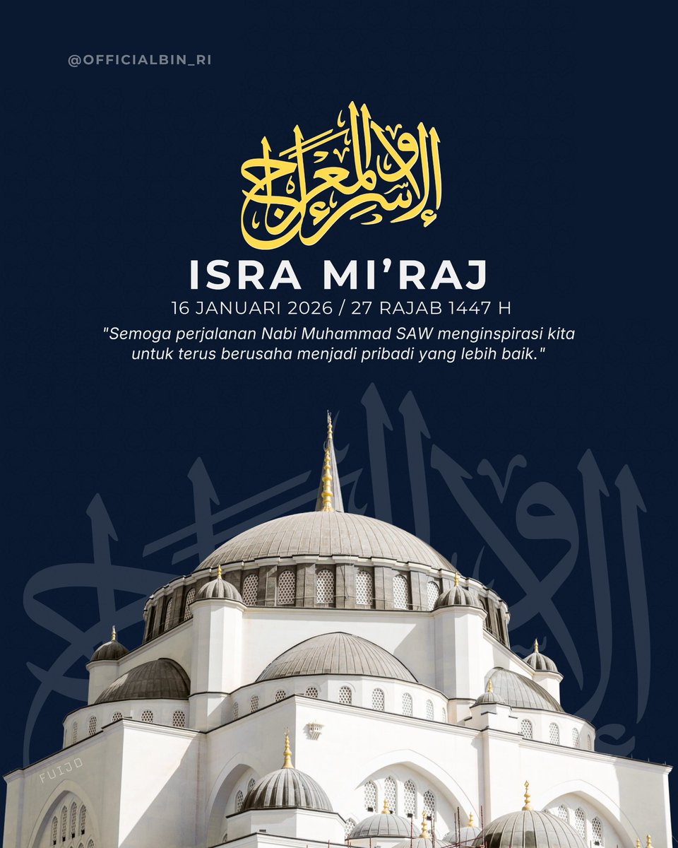 Selamat Memperingati Isra dan Miraj

Semoga perjalanan Nabi Muhammad SAW menginspirasi kita untuk menjadi pribadi yang lebih baik dan menjunjung tinggi nilai-nilai kebaikan. 

#IsraMiraj  #HikmahIsraMiraj  #NabiMuhammadSAW #KawanIntel
