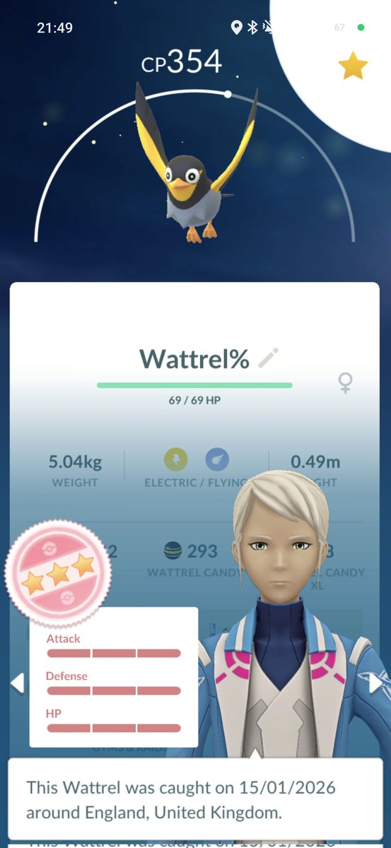 No shiny Tadbulb yet but I'm really happy with this Nerdy looking Bird 🤓🐦‍⬛