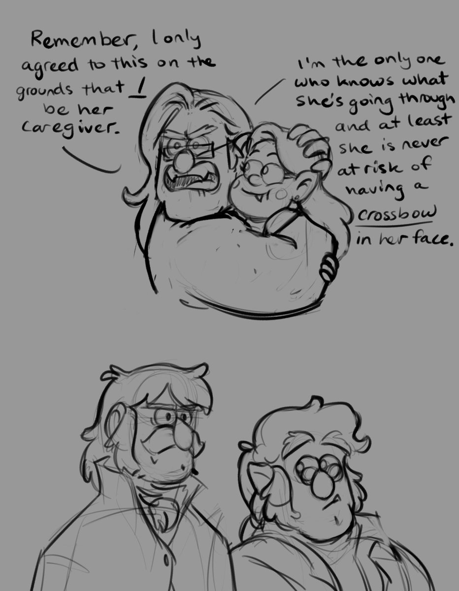 I like the idea that Stan gets a crossbow aimed at him at some point in every dimension.
#GravityFalls #bloodlustau