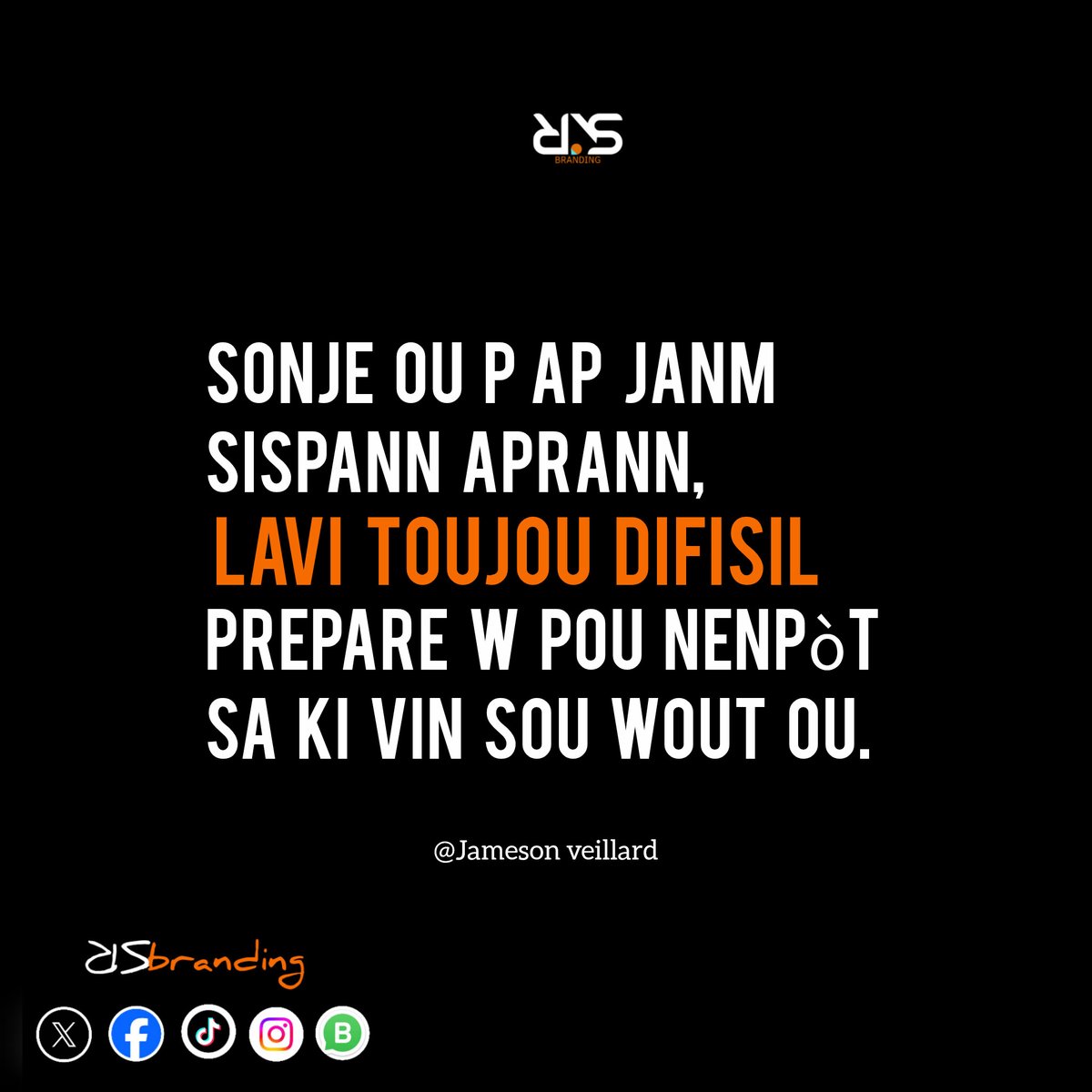 Gen moman difisil oubyen fasil ki vini sou wout w, objektif la se pou anseye w ,

 ou dwe toujou tire leson nan chak moman , sito moman difisil yo . <a href="/vjamesun/">🌳Paran yo dwe yon gid🐜🌎</a> 
Pale plis sou sa sou kont X li .
#motivation #Motivasyon