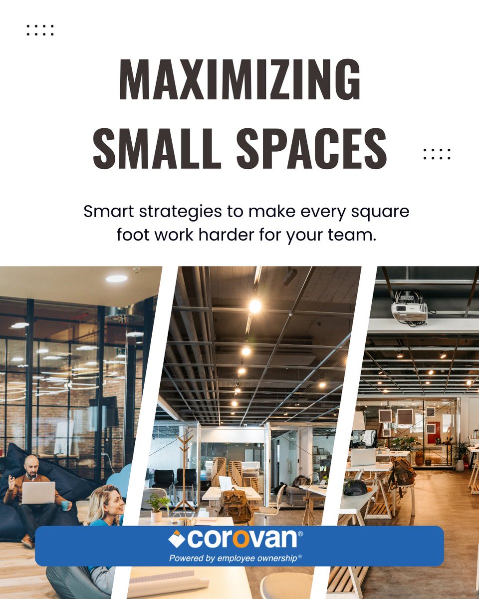 CorovanMoves's tweet photo. Small offices can still work big. 📏✨ With the right planning, flexible layouts, and smart tech, you can maximize every square foot and create a space that works for your team. #OfficeDesign #WorkspaceTips #SmallOfficeSolutions #OfficeProductivity
https://t.co/a9mycdJvsP https://t.co/coia920VE9