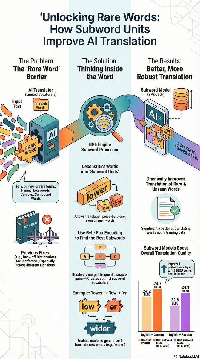 I read the byte pair encoding white paper today to understand how tokanization actually works! This flashcard actually summarise the whole paper very accurately.