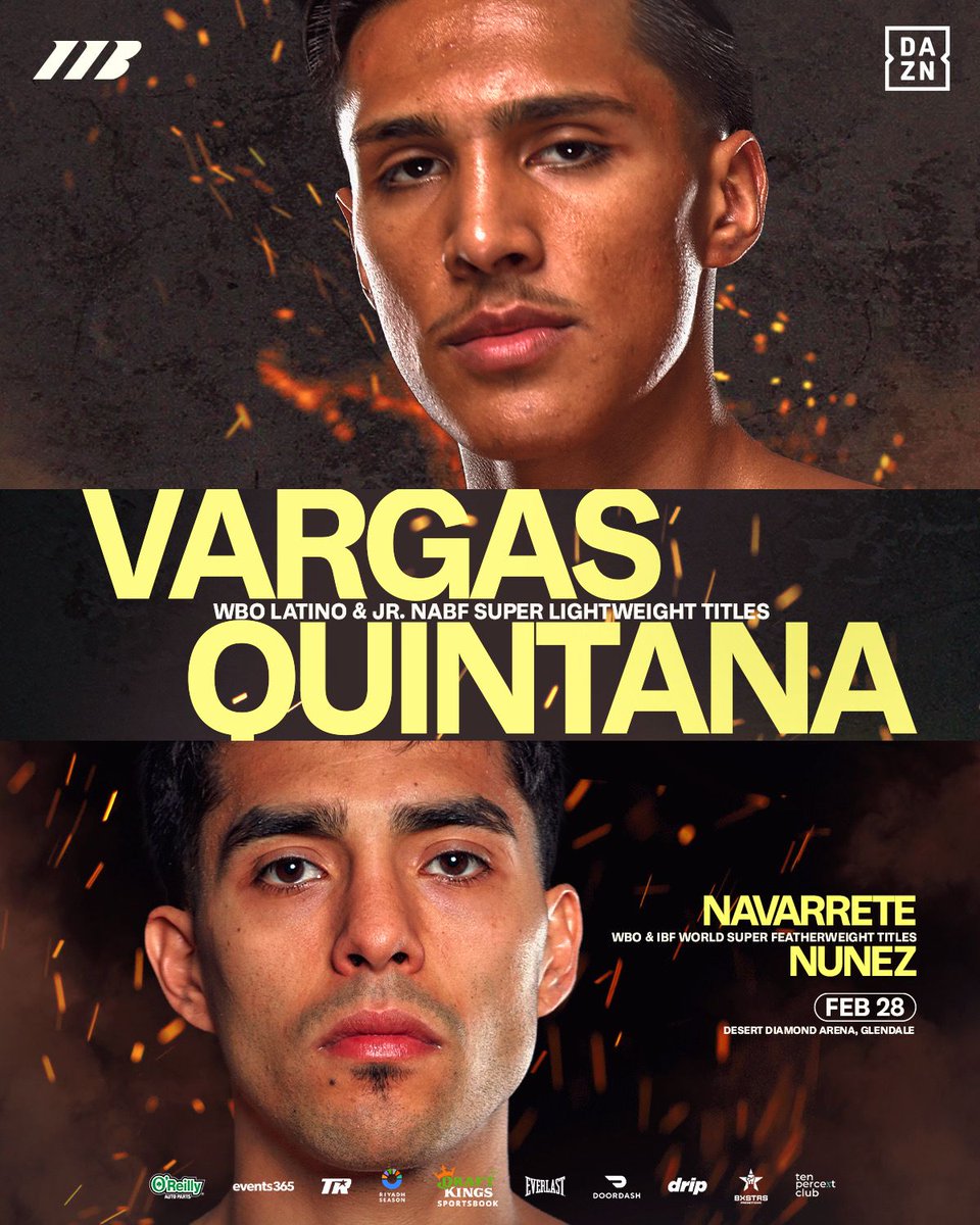 trboxing's tweet image. 𝐑𝐄𝐏𝐎𝐑𝐓𝐈𝐍𝐆 𝐅𝐎𝐑 𝐃𝐔𝐓𝐘 🌵

@EmilianoFVargas is set to join the #NavarreteNunez card against Agustin Ezequiel Quintana Saturday, February 28 in Glendale!