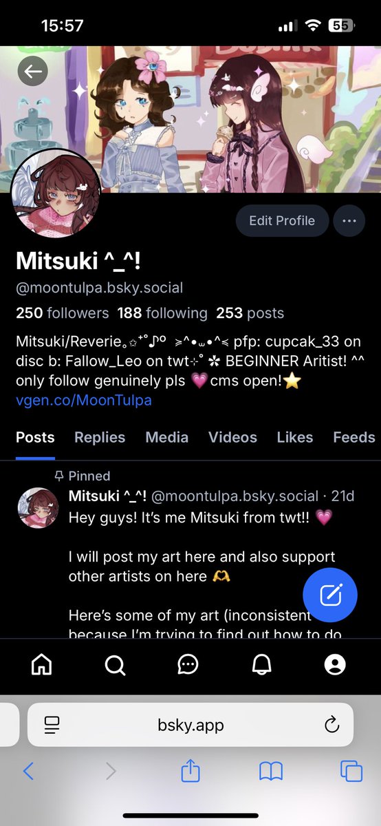 Just wanted to announce that this is my main platform now! (🦋)

Honestly this place doesn’t treat artists very well and things js keep going south 

I’ll still post here tho! Every day. But on 🦋 is where I’ll be more myself