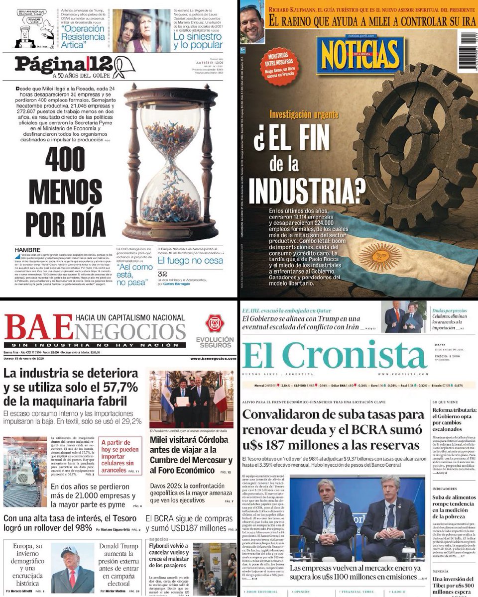 Miles de hectáreas se queman ante la ausencia de un gobierno indolente, cada 24 horas cierran 30 empresas, se perdieron 21.046 empresas y 272.000 puestos de trabajo, la industria utiliza sólo el 57% de su capacidad instalada, el consumo retrocede, la temporada es mala, las