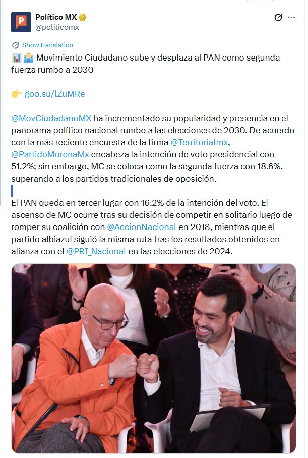 🦅🍊<a href="/MovCiudadanoMX/">Movimiento Ciudadano | Movimiento Naranja</a> consolida su presencia nacional como fuerza política.
La pluralidad fortalece el debate público cuando existen alternativas claras y proyecto.
#LaFuerzaNaranja avanza con visión de futuro, con las causas al frente y las personas al centro. 🧡