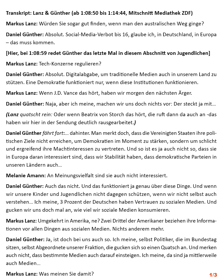 radmcon's tweet photo. Um die Einschätzung von Günthers Aussagen bei Lanz zu erleichtern, habe ich hier ein präzises Transkript des relevanten Abschnitts erstellt, der in der Sendung ~ 6 Minuten überstreicht. Möge sich jeder selbst ein Bild vom Gesagten machen. https://t.co/GC8XCMVYc9