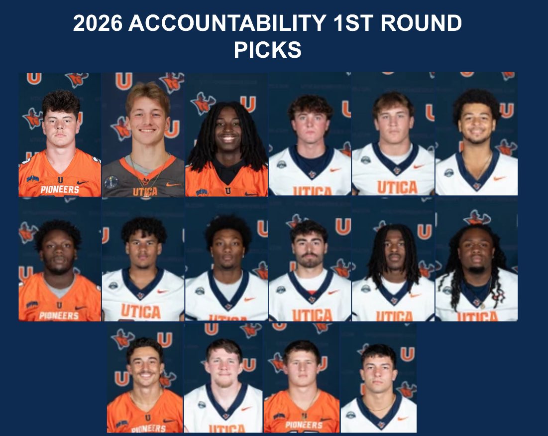 Utica_Football's tweet photo. 2026 Utica Football 1st Round Draft Choices π«‘ π«
#fearit #accountable https://t.co/oQczS7Tv9d