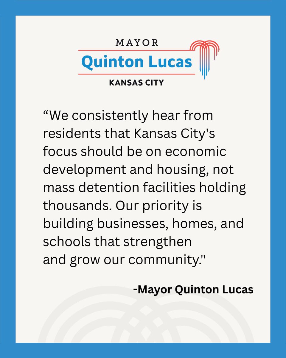 Today, Kansas City took action to protect our community's priorities. A 5-year ban on non-city detention facilities ensures our focus stays on building businesses, homes, and schools, not large-scale detention centers.