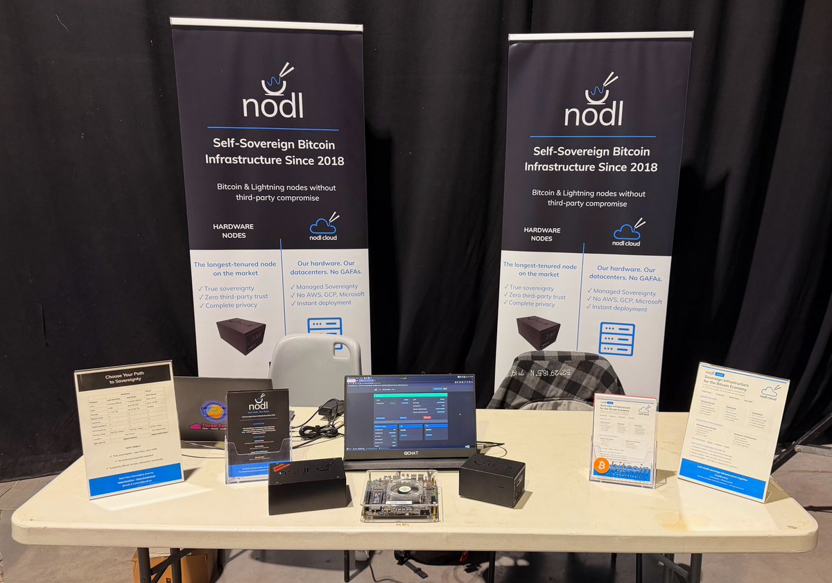 nodl_it's tweet photo. We're at @CXR2026 🇫🇷
First public showing of nodl Onyx — our next-gen node prototype.
Also: nodl Cloud is ready for crypto businesses. Sovereign hosting. No Big Tech. Bitcoin accepted.
Auxerrexpo, Jan 16-17. Come say hi.
#YourNodeYourRules #CryptoXR https://t.co/33xHvRkwno