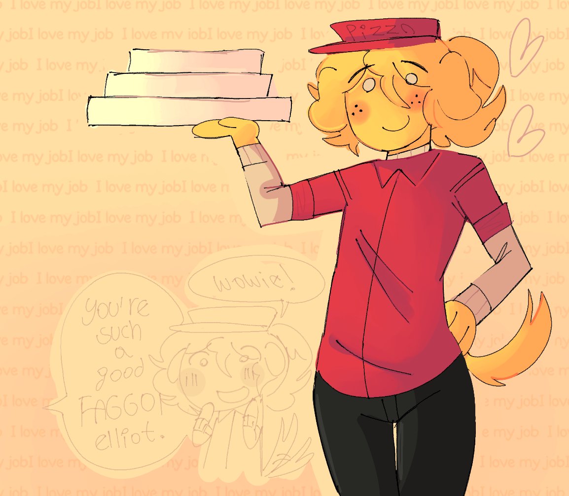 pizzadebtl0ver's tweet image. I can't draw much today so sloppy elliot drawing