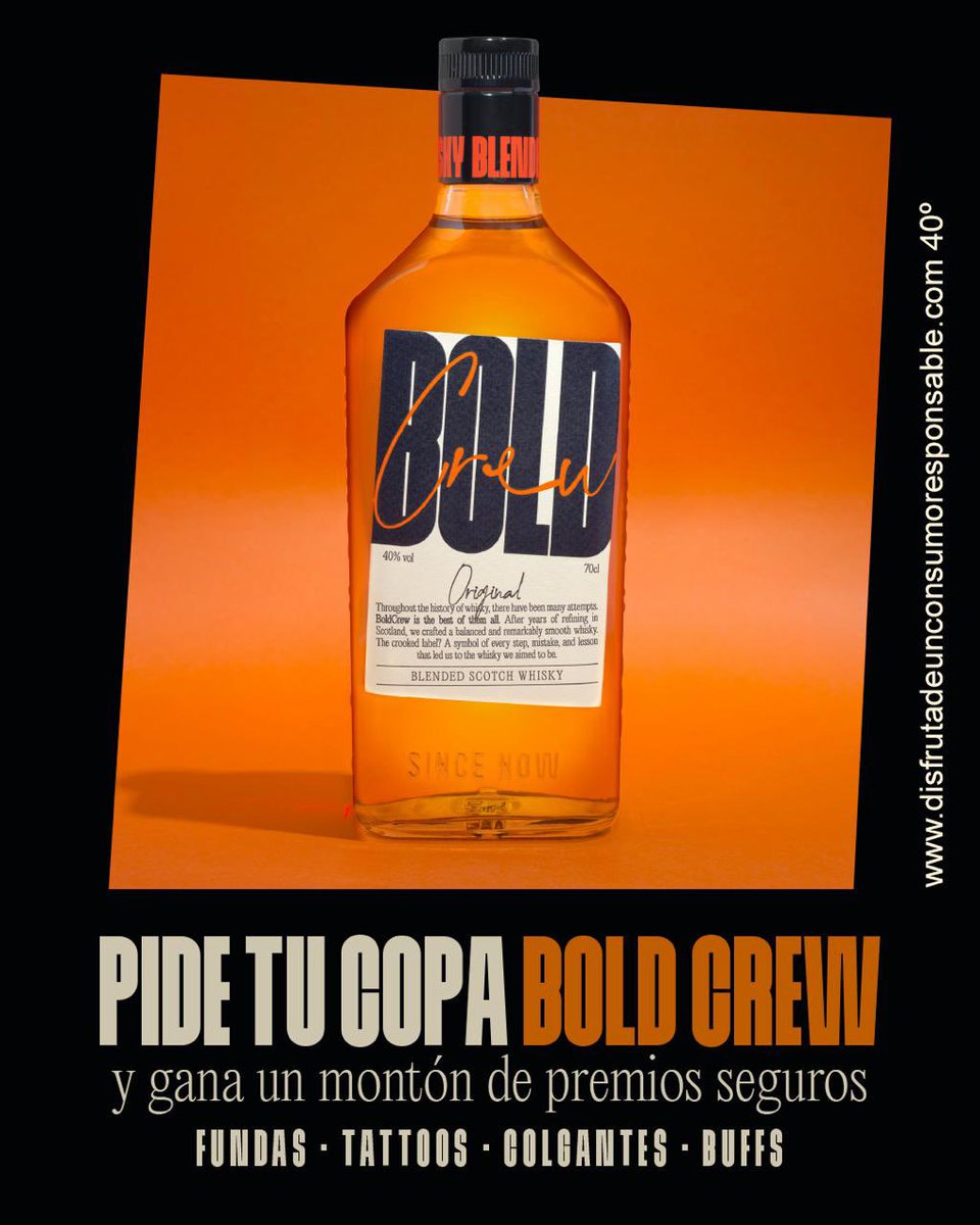 Pide tu copa Bold Crew  y gana un montón de premios. 

Un whisky escocés dirigido a una generación joven que busca autenticidad.

Ley 11/2010 Se prohíbe la venta de alcohol a menores de 18 años.

#santiagodecompostela #pubmomo #BoldCrew #BoldCrewVibes