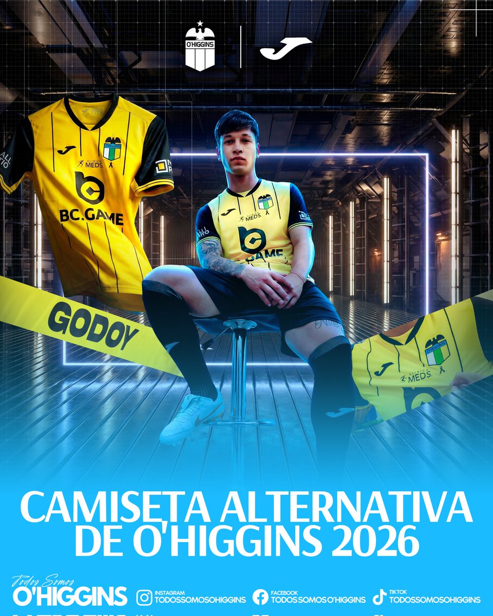 TSOHiggins's tweet photo. CAMISETA ALTERNATIVA DE O'HIGGINS 2026 👕🇧🇼
Camiseta inspirada en el América de Rancagua 🟡⚫️ https://t.co/rrdMRAsDZf