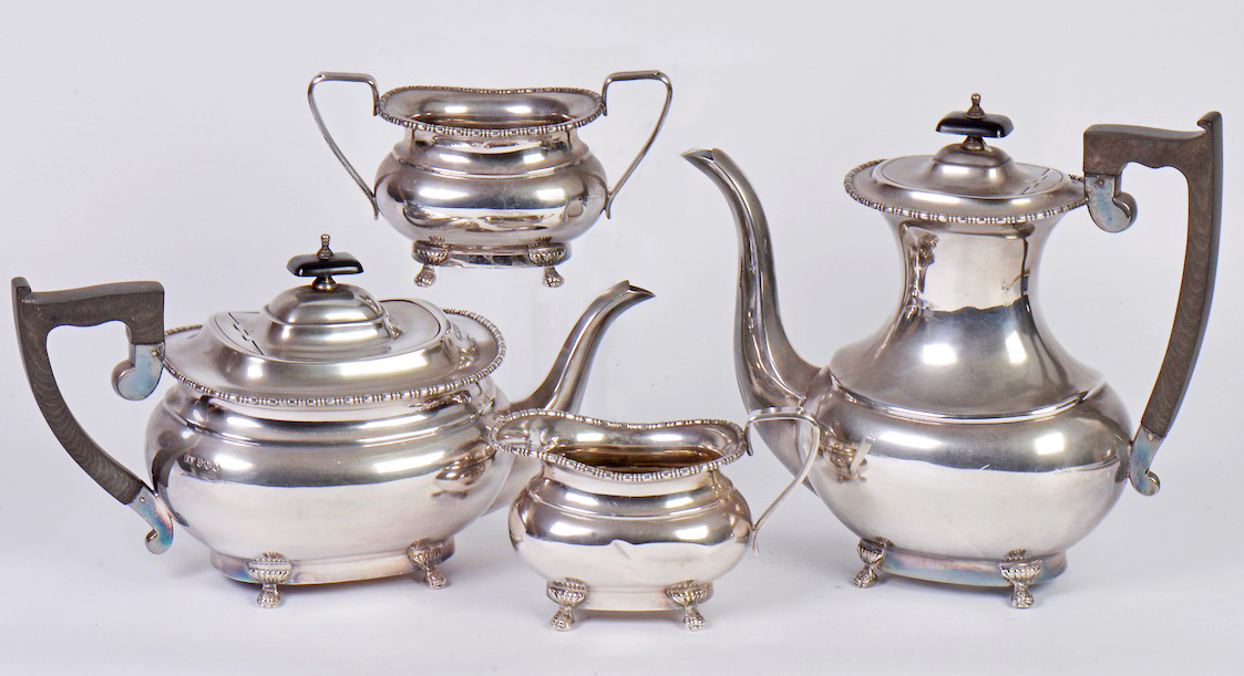 LymAuctions's tweet image. A 1965 Sheffield Viners silver tea and coffee service. Full hallmarks. Total weight 2,047.2g. Estimate £2,500 - £3,500. A lot of these lurking in lofts and cupboards. Never a better time to auction your silver! #silver #solidsilver