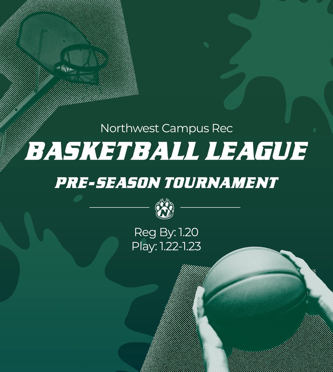NWCampusRec's tweet image. Want to get some extra practice in before Basketball League starts? Register for the pre-season tournament! 🏀⛹️

Register on IMLeagues before 11:30pm on Tuesday, January 20th! #basketball #bball #campusrec #oabaab