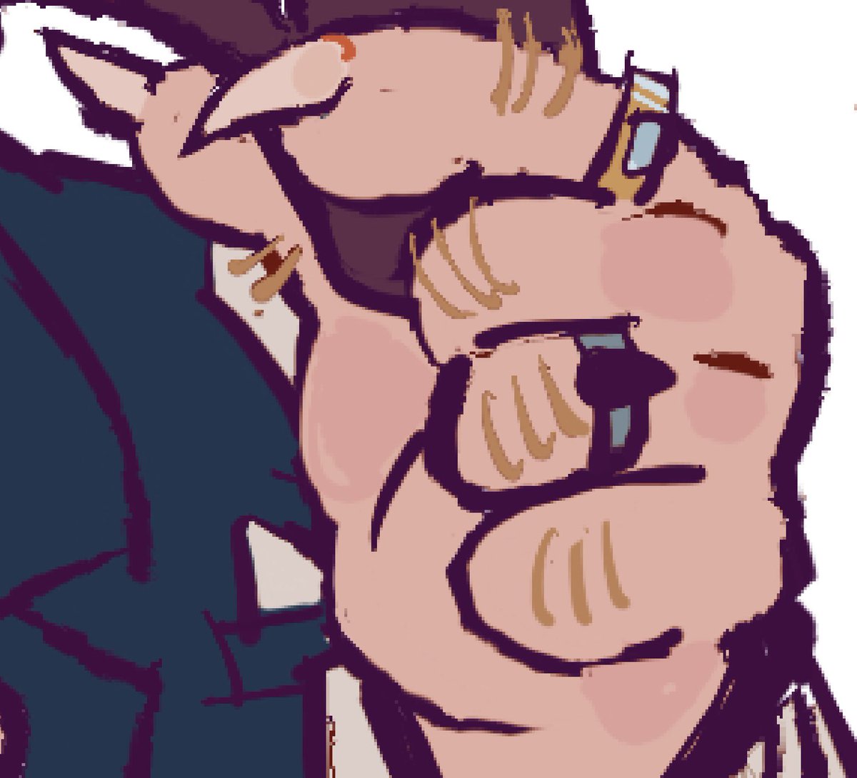 SOCKZXX's tweet image. His hands gradually get more and more monstrous each time I draw him