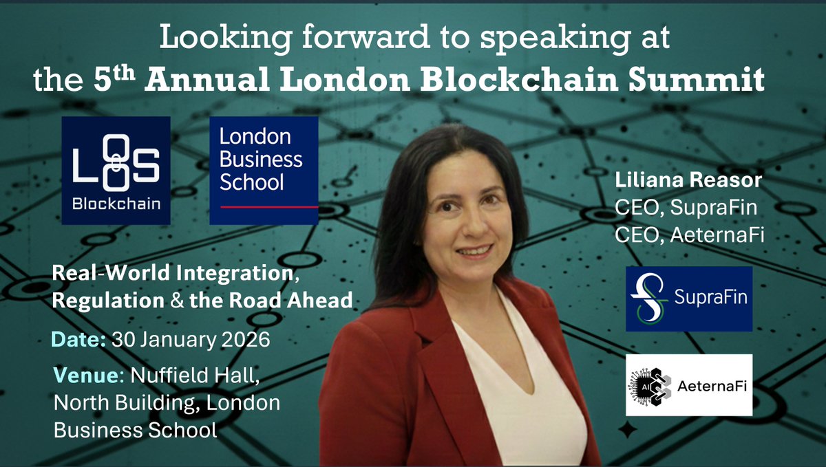 ✨I’m thrilled to announce that I’ll be speaking regarding #RWA at the 𝟱𝘁𝗵 𝗔𝗻𝗻𝘂𝗮𝗹 𝗟𝗼𝗻𝗱𝗼𝗻 𝗕𝗹𝗼𝗰𝗸𝗰𝗵𝗮𝗶𝗻 𝗦𝘂𝗺𝗺𝗶𝘁 on 30th Jan, hosted by the <a href="/lbsblockchain/">LBS Blockchain Society</a>. ✨
Check it out here: londonblockchainsummit.uk <a href="/SupraFin_global/">SupraFin</a> and <a href="/aeternafi/">AeternaFi Labs</a> 
#blockchain #defi