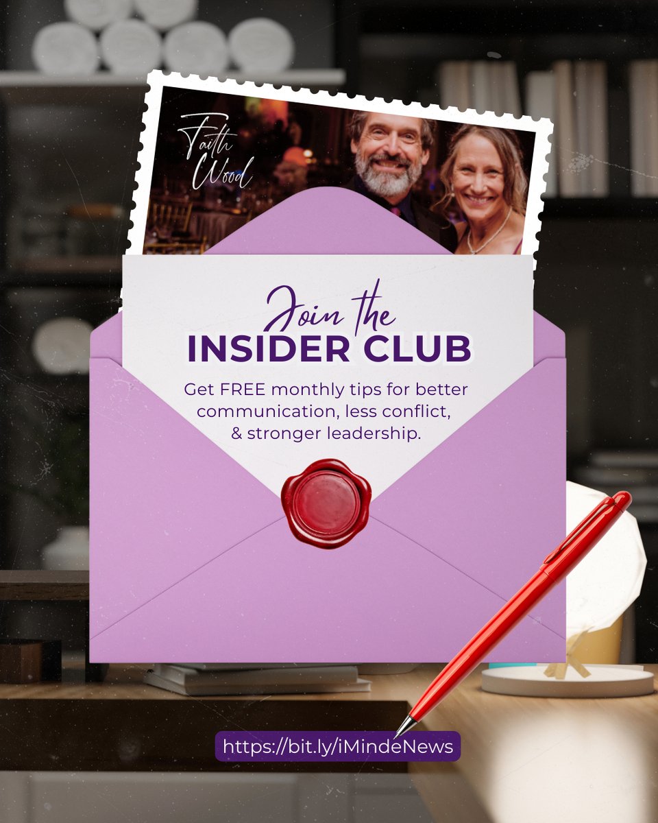 My FREE monthly Insider newsletter is like a happy hour for your inbox. Practical communication and leadership tips delivered every Friday when life allows. 

Join here: bit.ly/iMindeNews

 #FaithWood