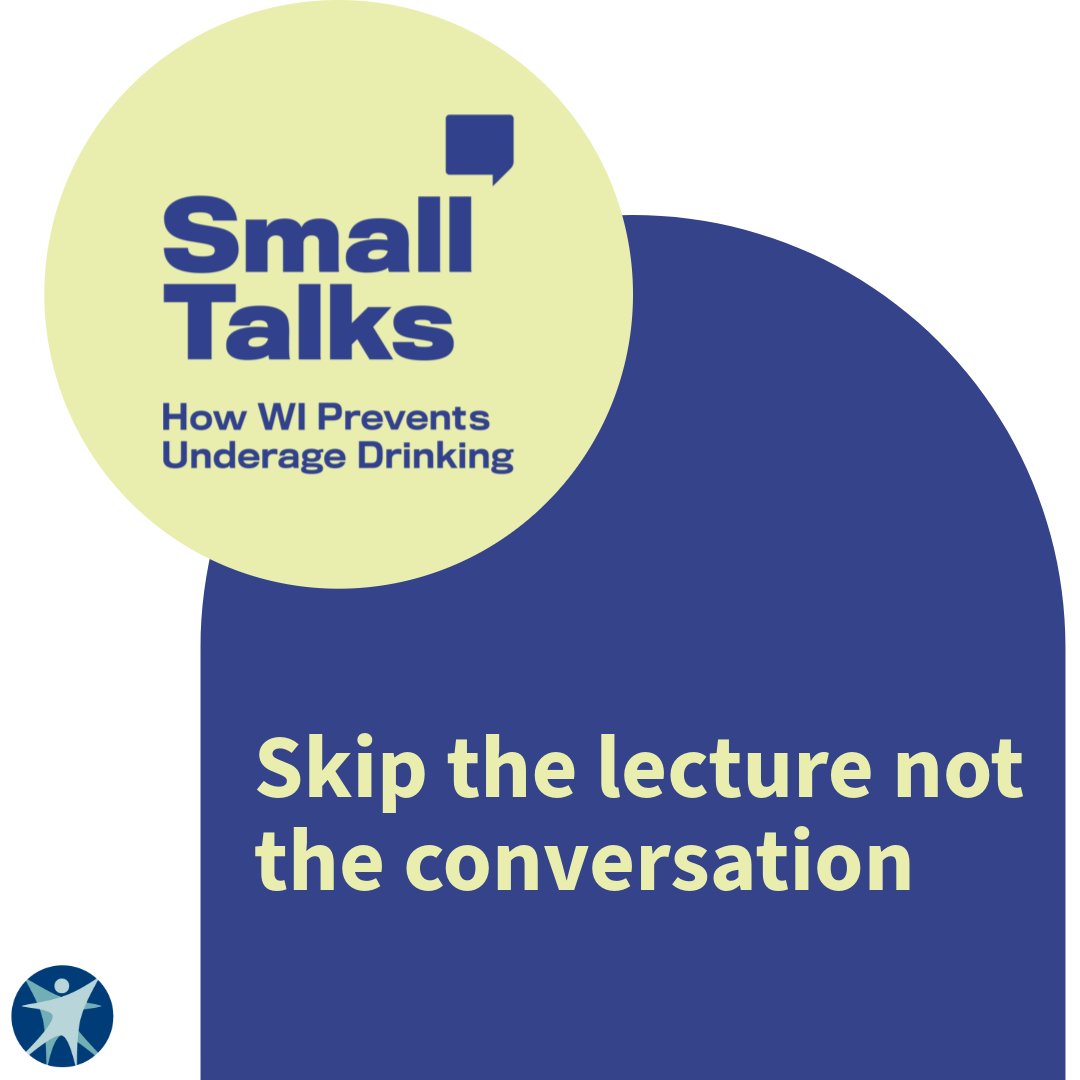 DHSWI's tweet image. Odds are, the kids in your life will be offered #alcohol before they turn 21. Make talking about the risks of underage drinking easier with information and tools on our website: dhs.wisconsin.gov/small-talks/st… #SmallTalksWI