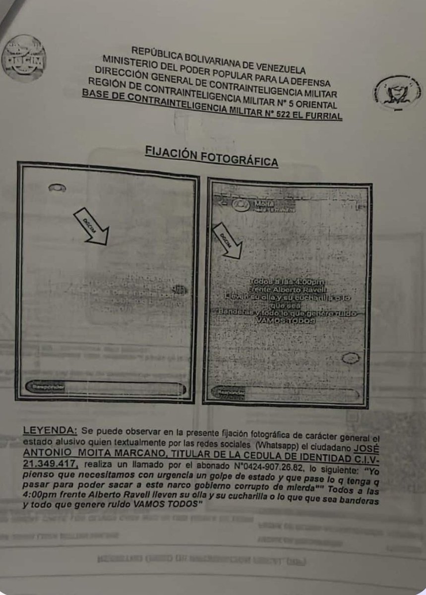 MundarayZair's tweet image. #Estoescriminal José Antonio Moita colocó en su estado de WhatsApp un llamado a "cacerolazo", pidió a la gente tomar una olla y una cuchara y expresar su descontento. El fiscal de la tortura @TarekWiliamSaab ordenó acusarlo por instigación al odio y va para un año preso en la…