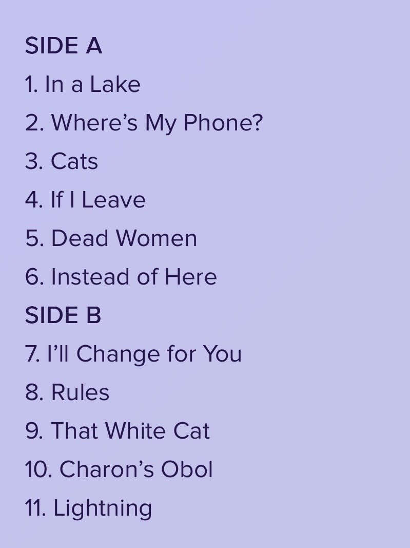 nothings about to happen to me track list 😋😋😋
