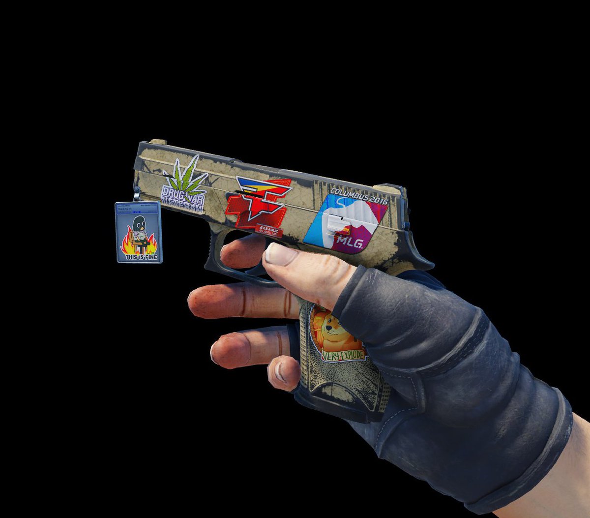 optimise1337's tweet photo. @pizzafarce Gotta love MLG16 crafts on guns like these, this post makes me want to get an Ak now lol. Not sure if I vibe with scratching the original golds on the souvenir though😅 https://t.co/TGHDdkV1Li