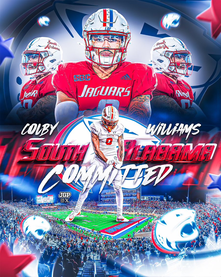 I’m proud to say I’m committed to the University of South Alabama ! 
<a href="/Coach_O19/">Michael ONeill</a> <a href="/Coach_MDixon/">Michael Dixon</a> <a href="/Ski_Axel/">Coach Ski Axel</a> <a href="/SnowCollegeFB/">Snow College Badger Football</a> <a href="/SouthAlabamaFB/">South Alabama Football 🏈</a> <a href="/JUCOFFrenzy/">JUCO Football Frenzy</a>