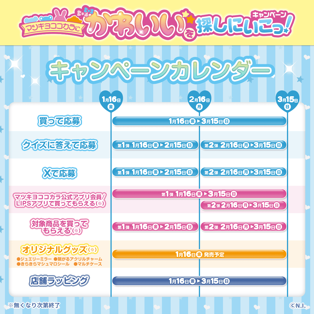 matsucoco_co's tweet photo. ˚₊‧🩷 キャンペーン日程💙‧₊˚

キャンペーンまとめカレンダー🗓️
このポストを【ブックマーク】か【いいね】して、いつでも見返せるようにしておくと便利💓
#マツココナルミヤ をつけてキャンペーンを盛り上げてね💫

詳細はキャンペーンサイトから👇
 https://t.co/WvuvpPNcNB

#マツココナルミヤ https://t.co/SkdTxzY1X7