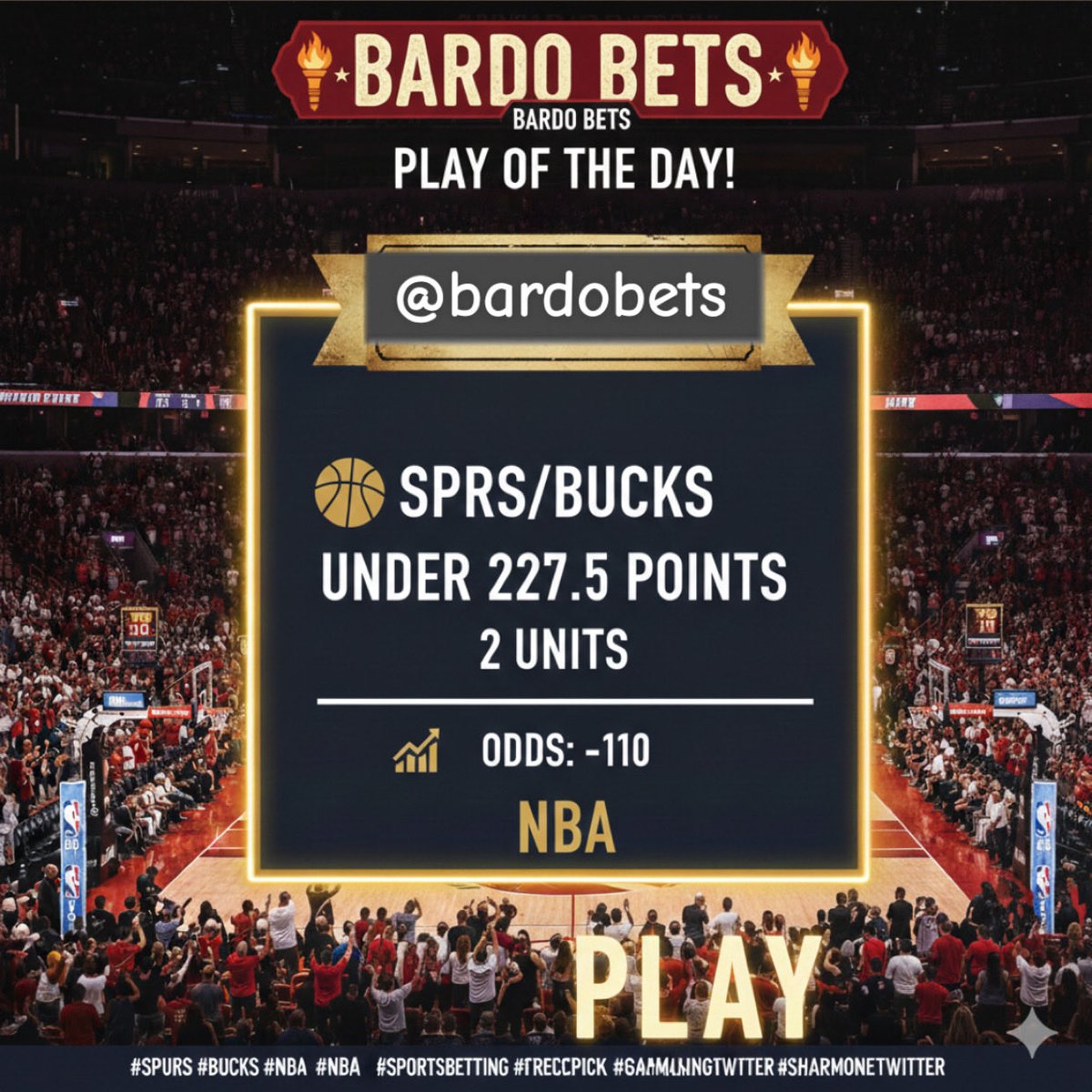 🚨PLAY OF THE DAY🚨

LOCK THIS IN 📲🕺💥 We are currently 14-6 on these! 

Show some love if tailing 👇🏽 and DM me if you want to have more winners like my VIP 🕺📲

#Gambling𝕏 #NBA #bardobets