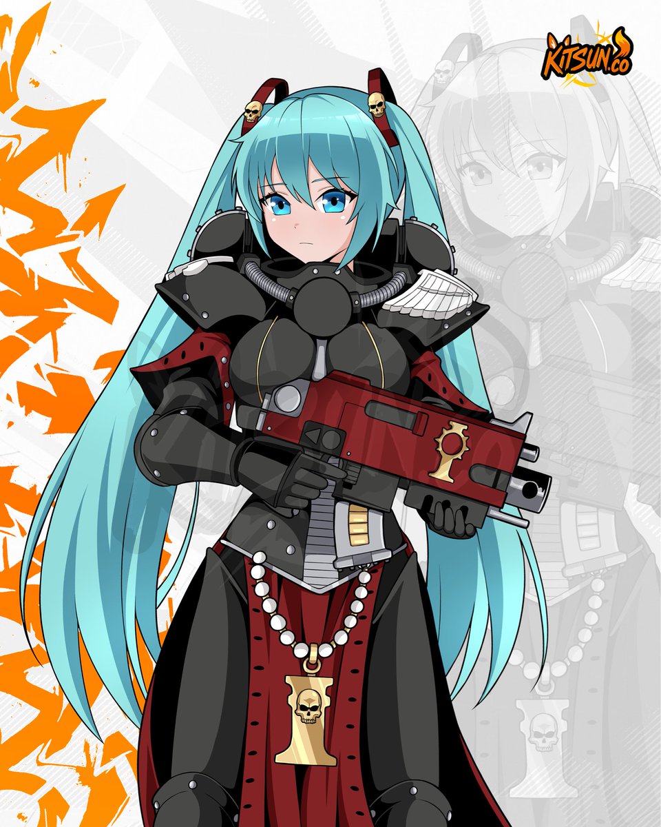 Hatsune Miku x Warhammer stickers available tomorrow!
Art by <a href="/Nino_Simp/">Nino’s Dog</a> 
#hatsunemiku #Miku #warhammer40k