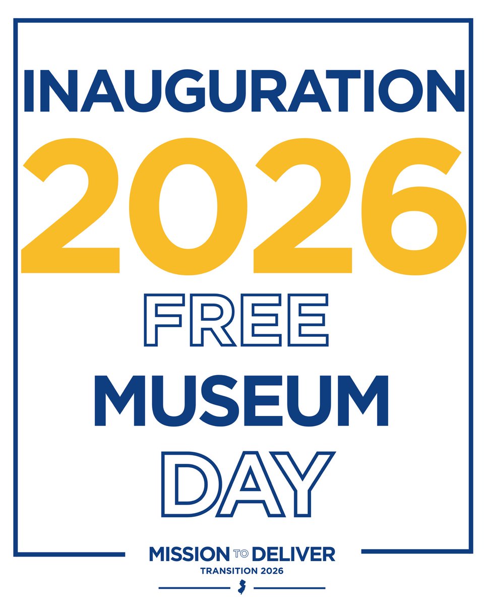 MikieSherrill's tweet image. Celebrate inauguration with free museum visits on Saturday. Check it out!
