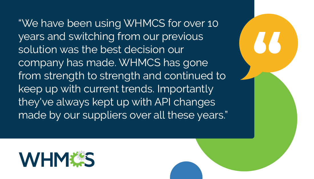 whmcs's tweet image. “We’ve used WHMCS for 10+ years and switching was the best decision we made.” 

From API updates to trend shifts, WHMCS evolves with you. 

Stable | Scalable | Smart. 

#WHMCS #ClientTestimonial #BillingAutomation #HostingAutomation #WebHosting #TechThatWorks