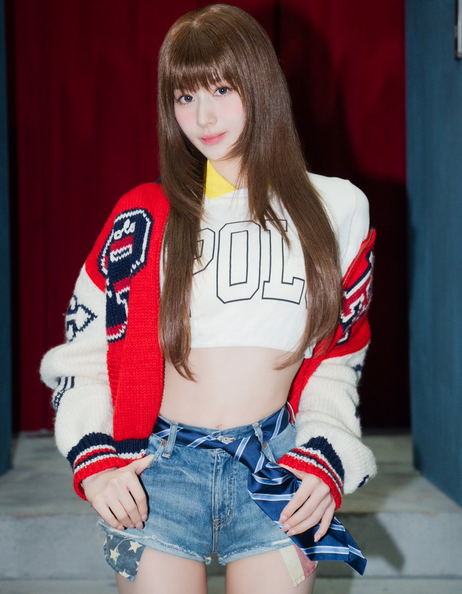 RalphLauren's tweet image. SANA wears Polo Ralph Lauren in the music video for “Confetti,” the title track from MISAMO's (@JYPETWICE_JAPAN) debut Japan album PLAY.

Specially styled for SANA, the look pairs our Wool-Blend Zip Letter Cardigan, inspired by the classic letter jacket, with denim shorts for a…