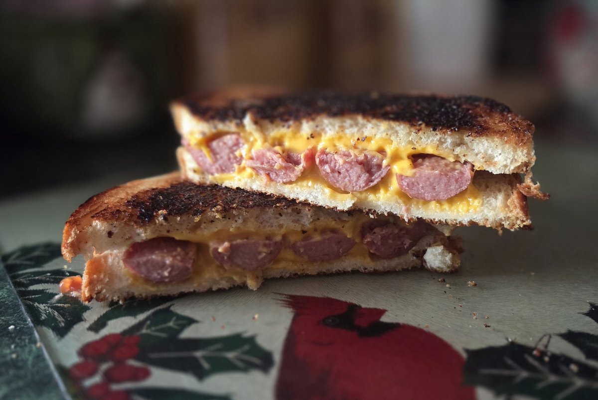 pookondotcom's tweet photo. If you can put deli meat in a grilled cheese sandwich, then why not weiners? I was born May 6 1981, but I feel like I just started living today. And then when I drizzled tomato soup over it? I've never felt more alive. This is the first day of the rest of my life. #Weiners https://t.co/K6d6Ajl2Y7