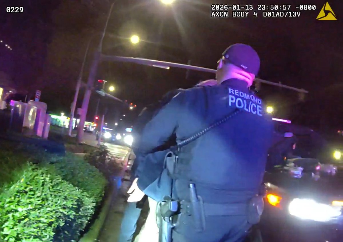 Photo from Redmond Police Department showing the stopped vehicle during the traffic enforcement action.