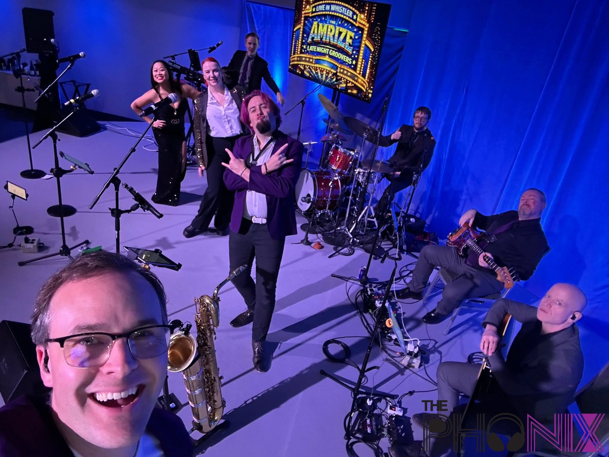 ThePhonixBand's tweet photo. AMRISE, you threw us a curveball and we absolutely LOVED it! Whistler, 9-piece band, dinner grooves, then high-stakes game show madness. Versatile music for unforgettable events: thank you for having us! 🥁🎤🔥 #LiveMusic #Whistler #BandLife #GameShowNight https://t.co/X8ftgG6pds