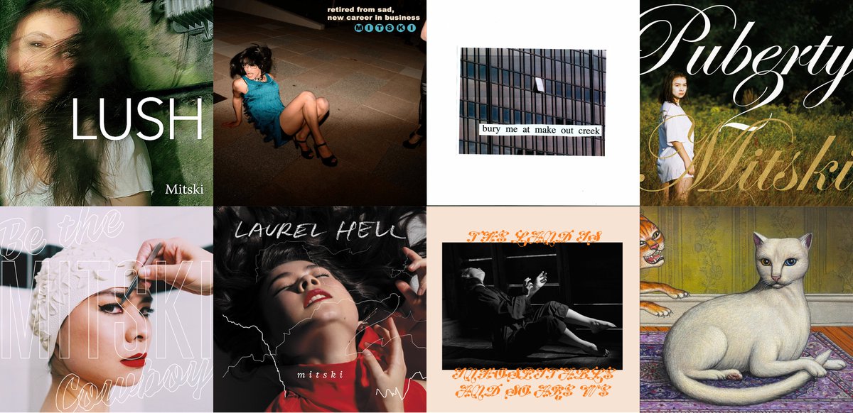 randomitskis's tweet image. all mitski's official album covers.