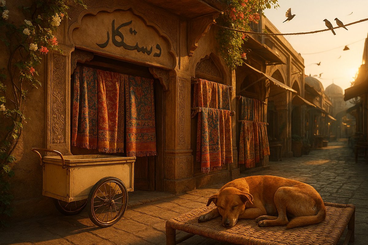 adeerus's tweet image. Handwoven dreams in desert air,
Gold and clay, a whispered prayer.
Threads of time in dawn’s soft gleam,
The Indus hums its woven dream.
#Indus #civilization #Pakistan #India #traditionalart #culture #Asia #asian #crafts #IndusValley #ancient #Iran #persian #carpet