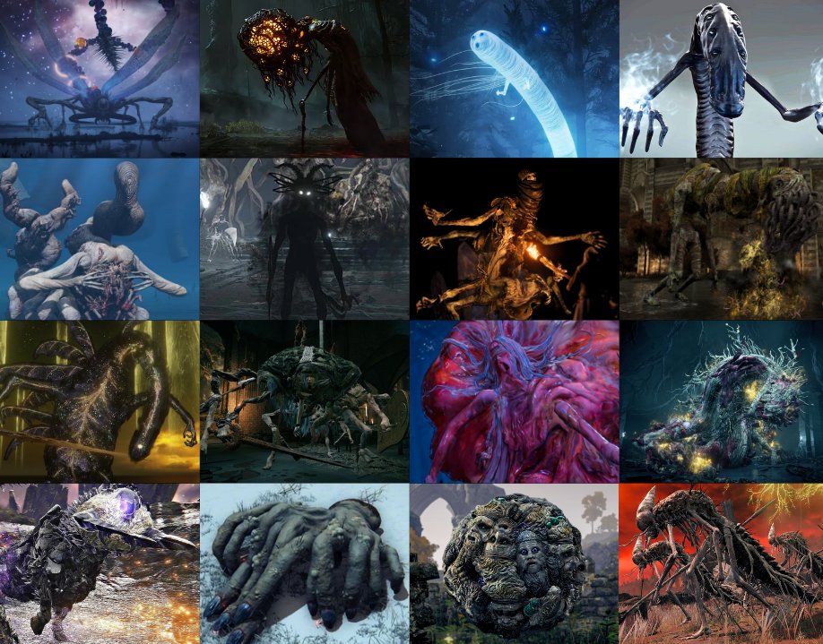 I think Elden Ring very much so checks the box of having "very weird" enemies