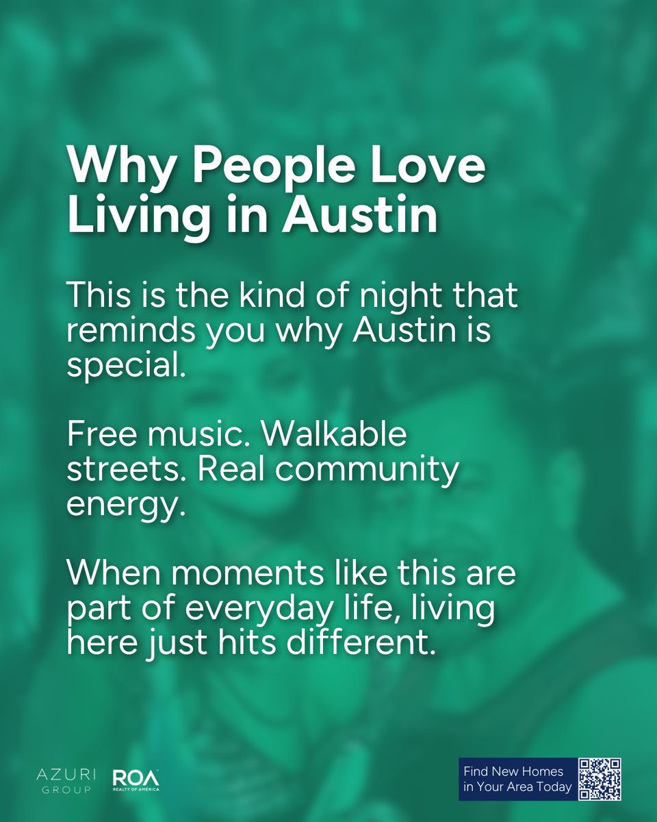 AzuriRealty's tweet image. Free Week is one of those moments that reminds you how cool Austin really is 🎶✨
Two nights, free shows, and a city that fully shows up for its local music scene.

Thinking about putting down roots here? We’re always happy to help you explore your options 🏡

#AzuriGroupTX