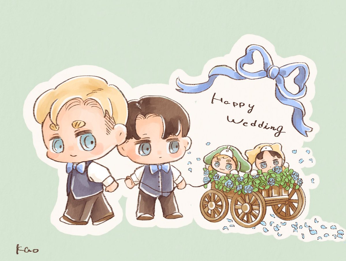 kkkkkaori_918's tweet image. ｴｽ🌰さんの結婚式にいる子エルリのフラワーボーイ👦🌷👦

(ロイヤルブルーのお衣装をイメージして塗ってみました👩‍🎨)

#eruri