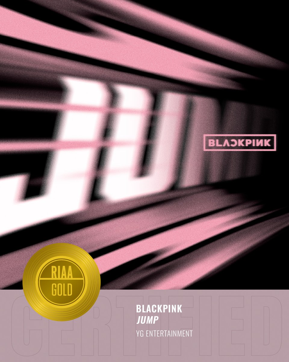 “JUMP” just went RIAA Gold 📀 Congrats @blackpink on the new certification! <a href="/ygent_official/">YG FAMILY</a>