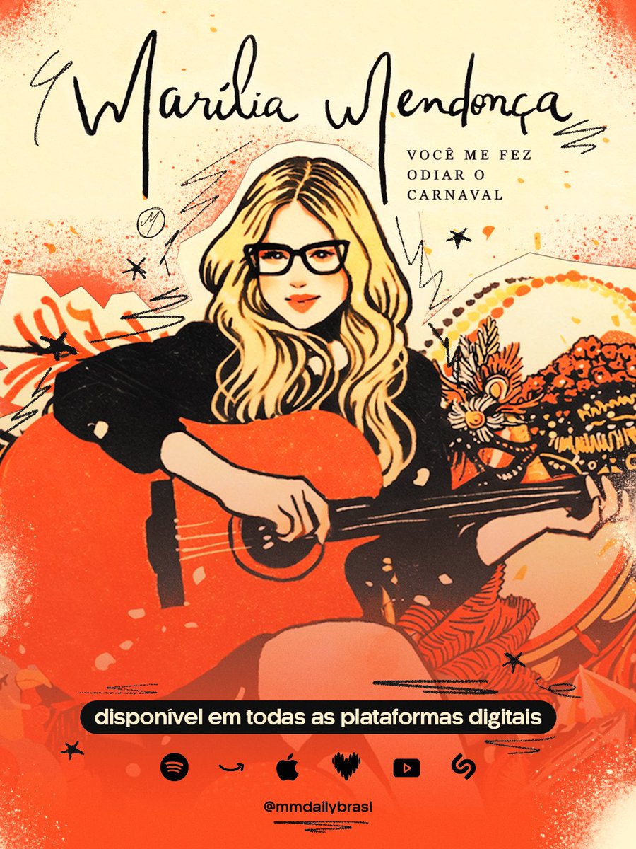 MariliaMDailyBr's tweet image. SAIU! Está disponível em todas as plataformas de áudio, a música "Você Me Fez Odiar O Carnaval", novo hit de Marília Mendonça.