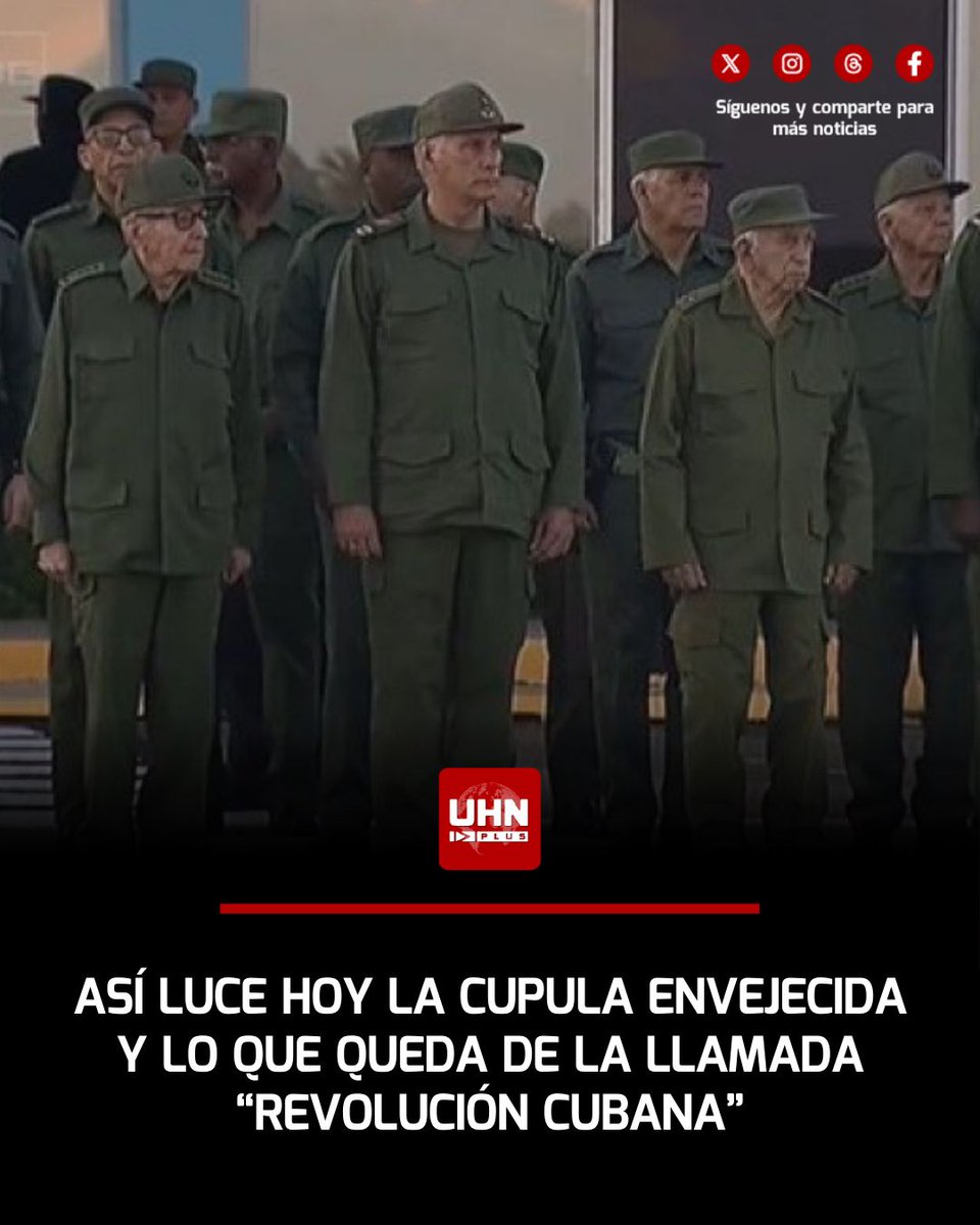 UHN_Plus's tweet image. 🇨🇺‼️ | Así luce hoy lo que queda de la llamada “revolución cubana”: una cúpula envejecida, uniforme y anclada al pasado, mientras el país vive en la total pobreza y sin futuro. La imagen resume décadas de poder sin renovación y un proyecto que sobrevive más por inercia que por…