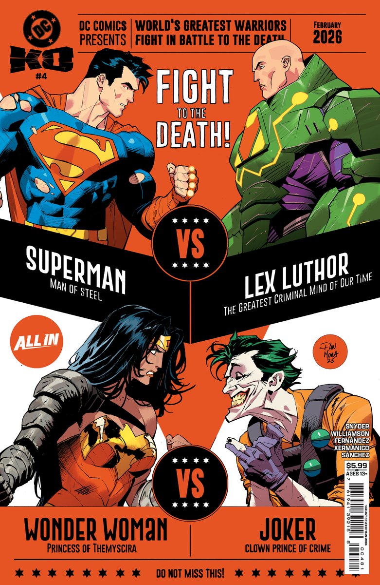 iREUS_SA's tweet image. DC K.O #4 Variant cover by Dan Mora revealed:

•Superman is fighting Lex Luthor

•Wonder Woman is fighting the Joker