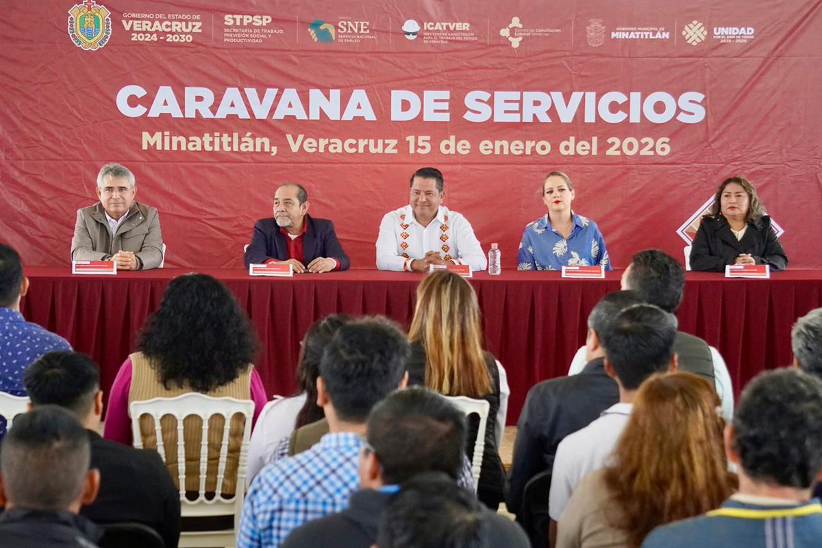 Perfil_Veracruz's tweet image. 📌   Inicia #STPSP Caravanas de Servicios 2026 en Minatitlán 

Acerca orientación laboral y oportunidades de empleo formal al sur del estado.

perfilveracruz.com/veracruz/inici…