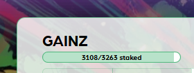Over 95% of <a href="/GAINZNFTs/">GAINZ</a> are staked!
Just #GYG (Get Your Gainz), stake, reap what you sow, buy more Gainz, stake, repeat.. repeat.. 
That daily $GOTM drip is addictive, I warn you 😍