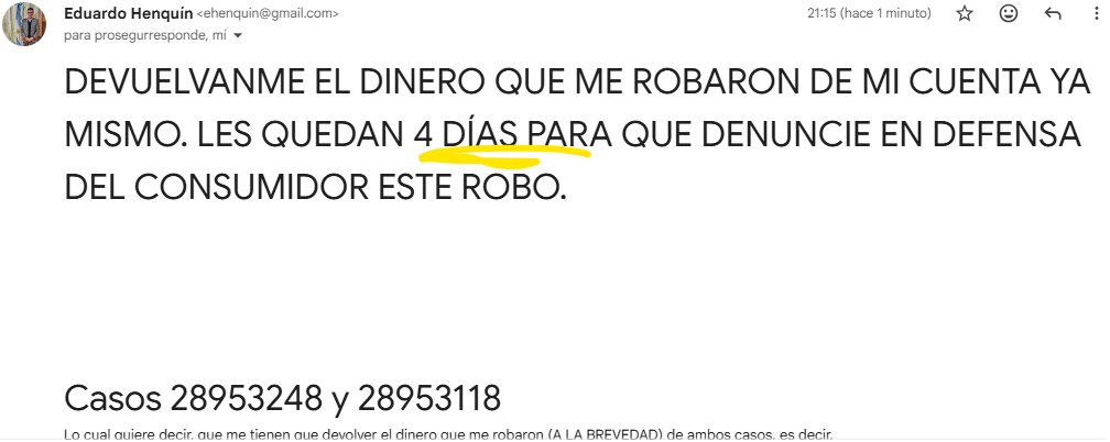 LADRONES DE <a href="/ProsegurAR/">Prosegur Argentina</a> <a href="/ProsegurGlobal/">Prosegur</a> 

Les quedan 4 días para devolveme la plata que me robaron, antes de que denuncie su robo y estafa a defensa del consumidor <a href="/DNDConsumidor/">Subsecretaría de Defensa del Consumidor</a>