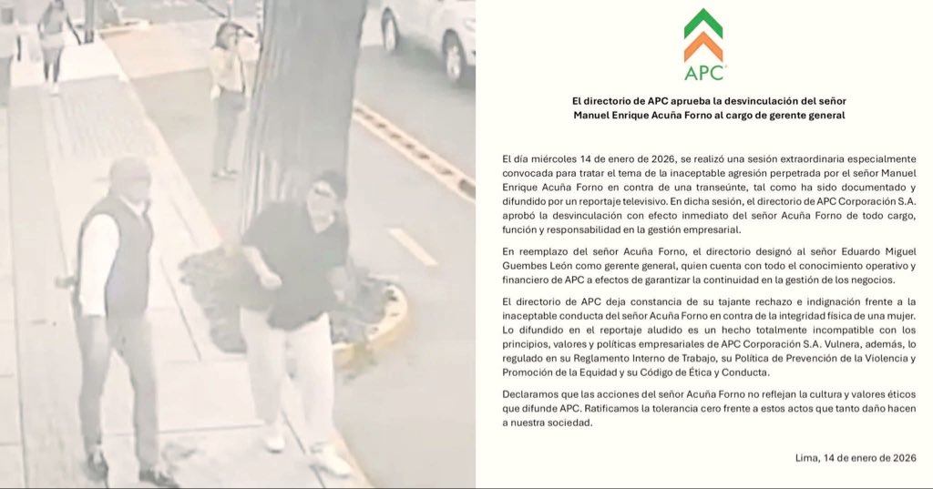 Perdió su trabajo por agredir en forma artera  a una mujer.
Era gerente general …
Están cambiando los tiempos… no todo está perdido