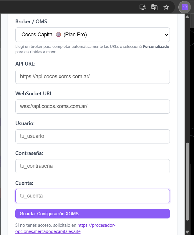 jorgegfg's tweet photo. 🚀 Ya está disponible la versión 2.0.0 de Procesador de Opciones

✨ NUEVA FUNCIONALIDAD: Integración directa con sistemas OMS
📊 Procesa operaciones sin exportar CSV manualmente
📁 Olvidarte de descargar CSV 
🔐 7 brokers preconfigurados (Cocos Pro, Eco Valores, Veta, Bull Market, Cohen, Adcap, BCCH)
💾 Todo se guarda localmente en tu navegador